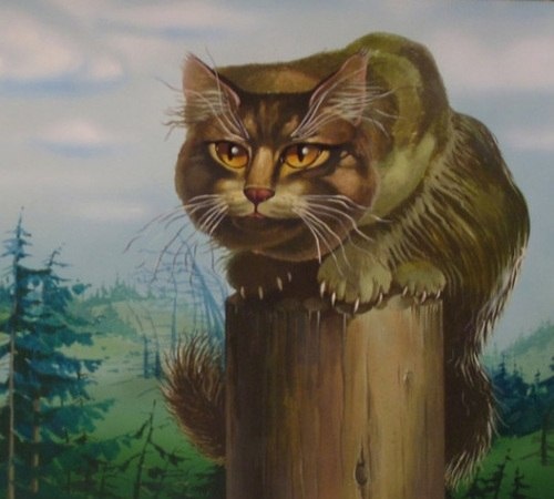 Кот-Баюн на столбе