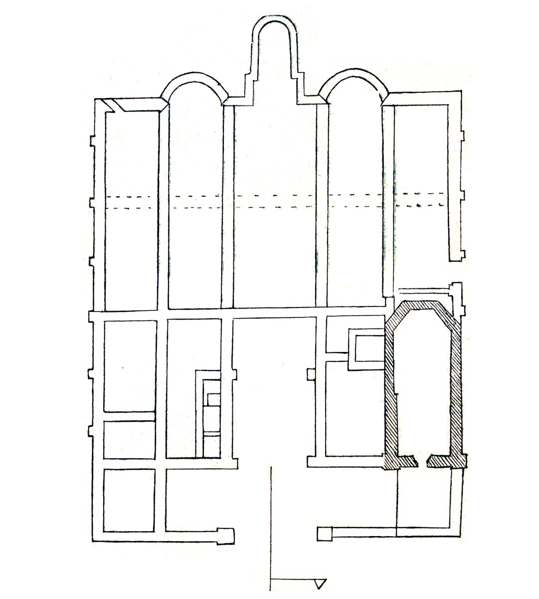 План Десятинной церкви в домонгольский период