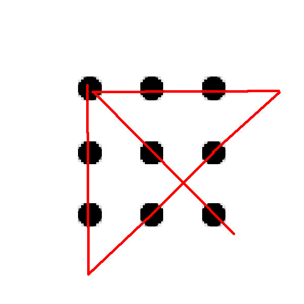 Головоломка - как соединить 9 точек 4 линиями - задача, описание и ответ