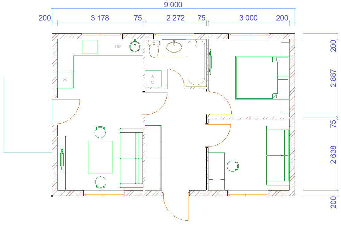 Подробно размерами нагружать не стал. И так всё понятно.