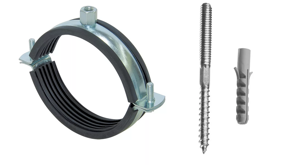Крепеж-клипса для трубы d32 мм с фиксатором tdm. Держатель для гофротрубы. Дюбель-хомут для гофры 20 мм. Крепление гофр трубы. До 20 мм.