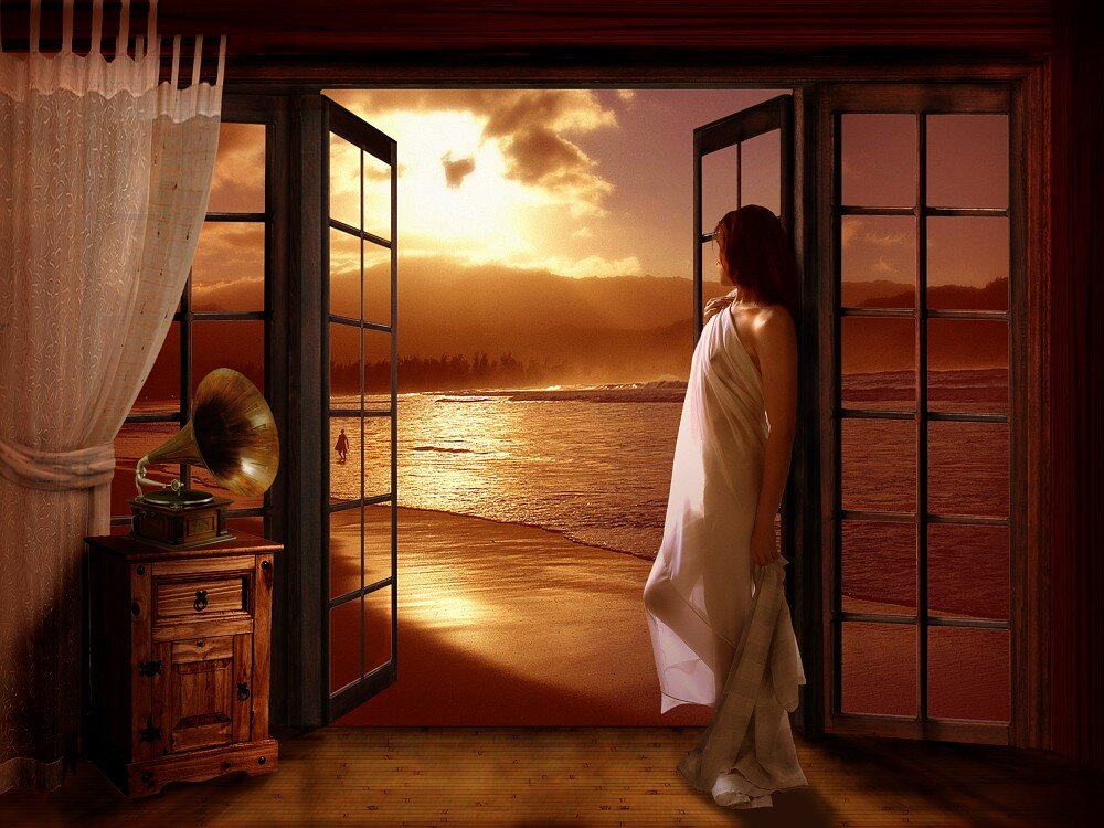 Слышишь дорогая. Открытая дверь. Любовь стучится в двери. Дверь в новую жизнь. Волшебный вид из окна.