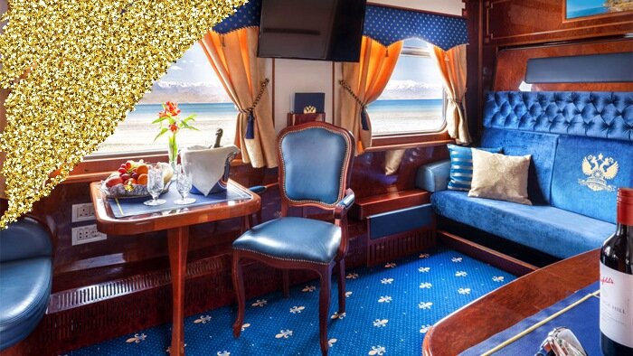 Внутри поезда "Золотой Орел"