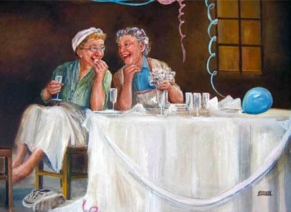 - А я значит им отвечаю: "Не нужен нам здесь ваш магазин!", ахахахаха!