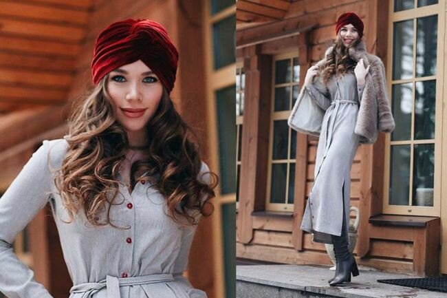 Модные вязаные шапки: тюрбан, хельсинки, бини