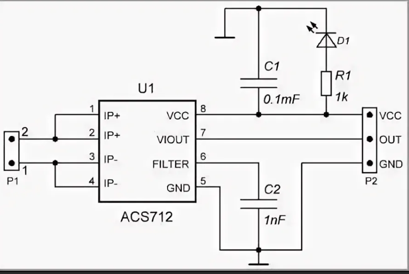 Acs758 схема включения