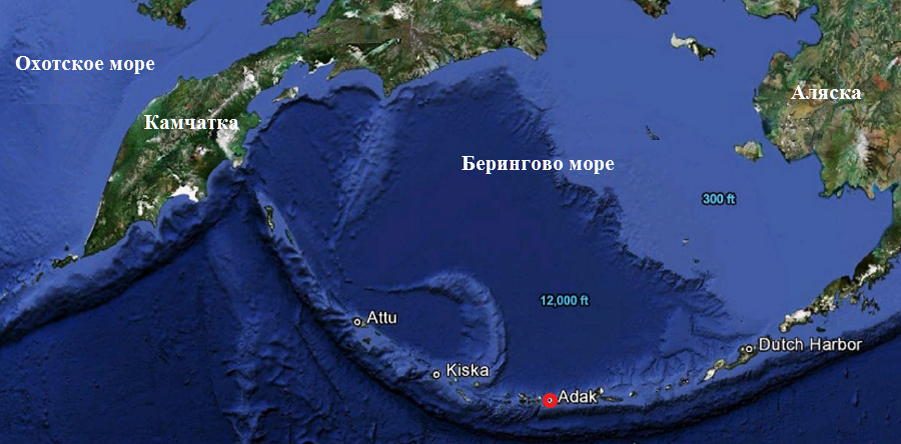 Острова между россией и аляской. Остров атту Алеутские острова. Алеутские острова на карте. Остров Адак на карте.