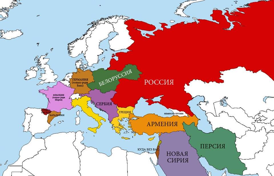 Карта россии и германии