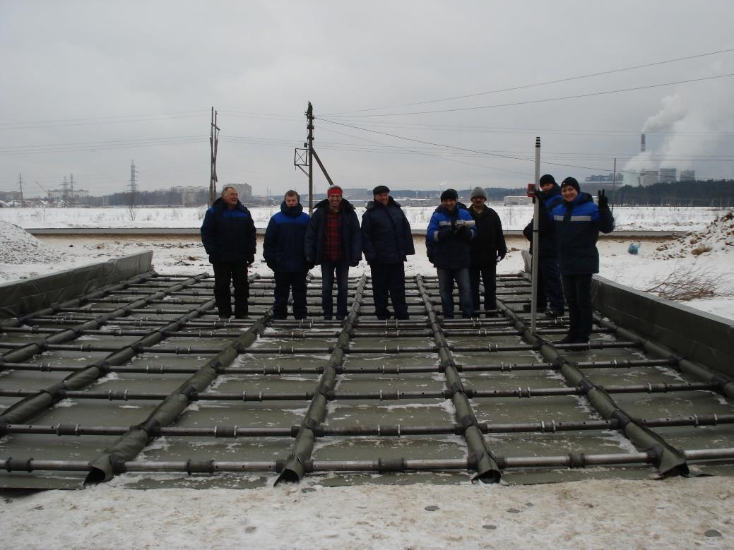 Рис. 1. Текстармированный каркас автомобильной дороги из текстопалубки 