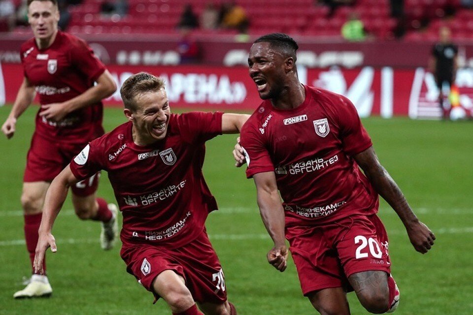    Казанцы оба гола забили в первом тайме. Пресс-служба ФК "Рубин"