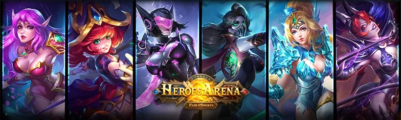 Heroes Arena это MOBA игра, где постоянно ведутся командные бои 5 на 5. Имеет классический геймплей. На единственной карте разворачиваются схватки в режиме онлайн. Красочная и захватывающая игра, с постоянными драками.  Одна карта, две базы, три дорожки - линии и, соединяющий их, лес. Есть сторона противника, есть ваша сторона. Главная задача - разобрать основную вышку соперников. Кто первый снес башню, тот и получает все плюшки, и поднимится в рейтинге. На каждой линии стоят защитные башни - их следует ковырять по возможности. Если обе команды не сломают основную башню за 10 минут - победа начисляется по очкам. 
Есть основное меню, где можно выбирать и покупать героев, улучшать их характеристики (вкладка руны). Все, как в классической MOBA игрушке.
