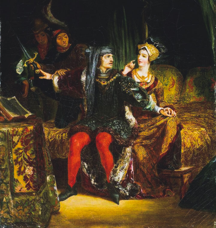 Фрагмент картины Эжена  Делакруа «Карл VI и Одетта де Шамдивер»