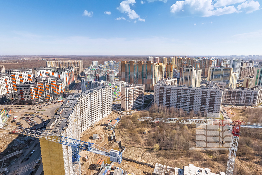 Кудрово. Аэросъемка Новострой-СПб, апрель 2019 г.
