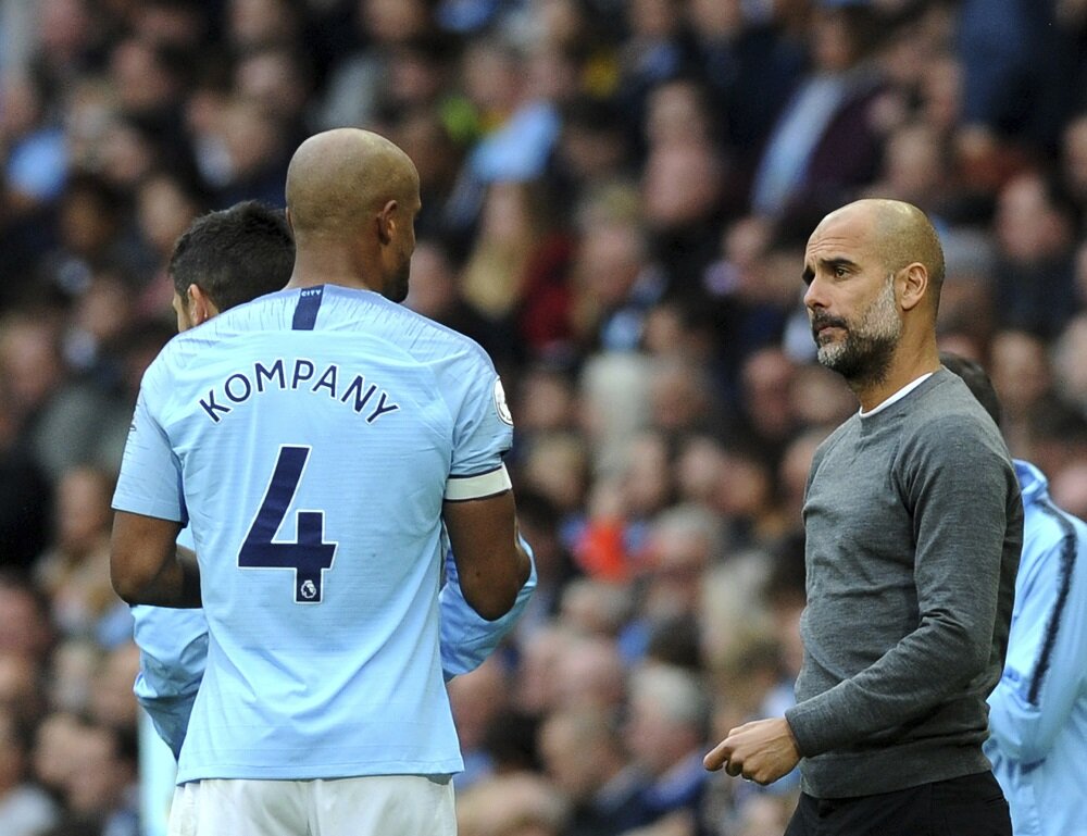 
Компани и Пеп Гвардиола, Rui Vieira/AP/TASS