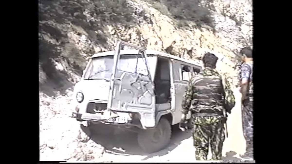 УАЗ попавший в засаду