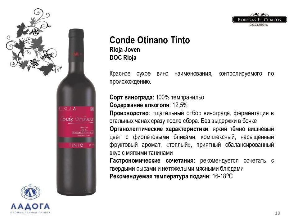 Описание вина. Вино Конде Отинано тинто красное сухое. Conde Otinano вино красное. Вино тинто Испания. Вино красный сухой Конде Отинано тинто Наварра do