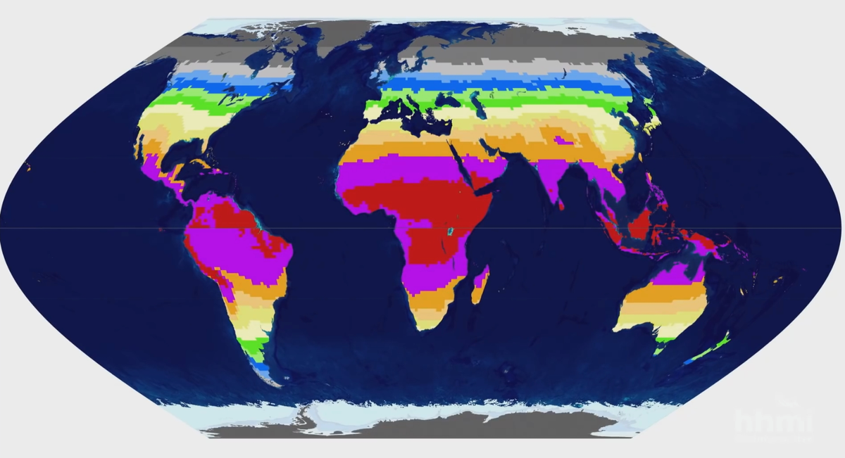 Карта интенсивности ультрафиолета на планете