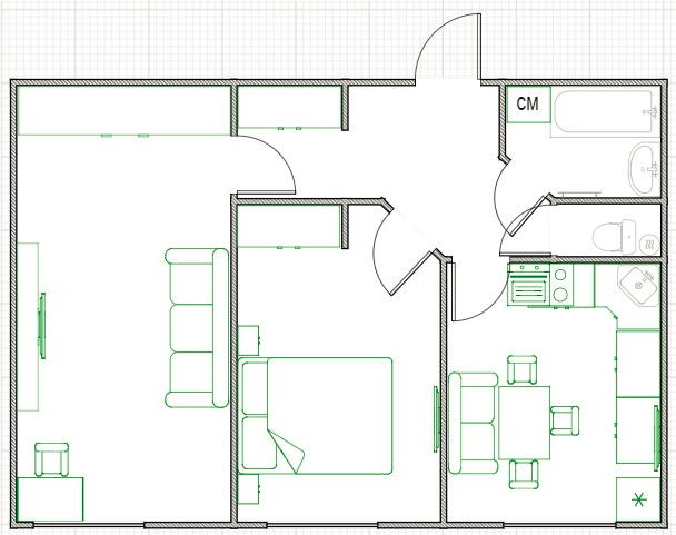 Планировка с расстановкой мебели