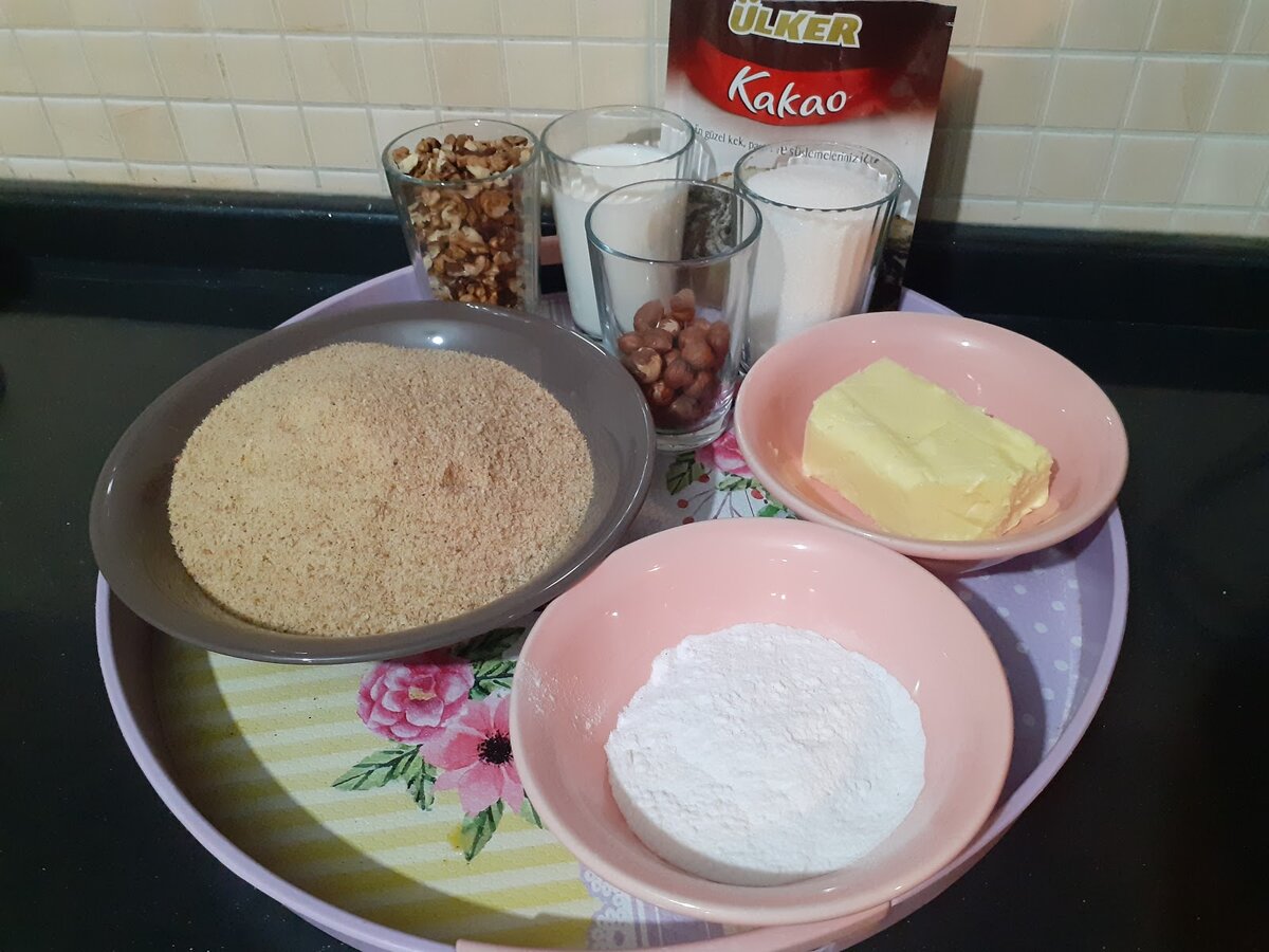 Пирожное картошка из панировочных сухарей. Ингредиенты