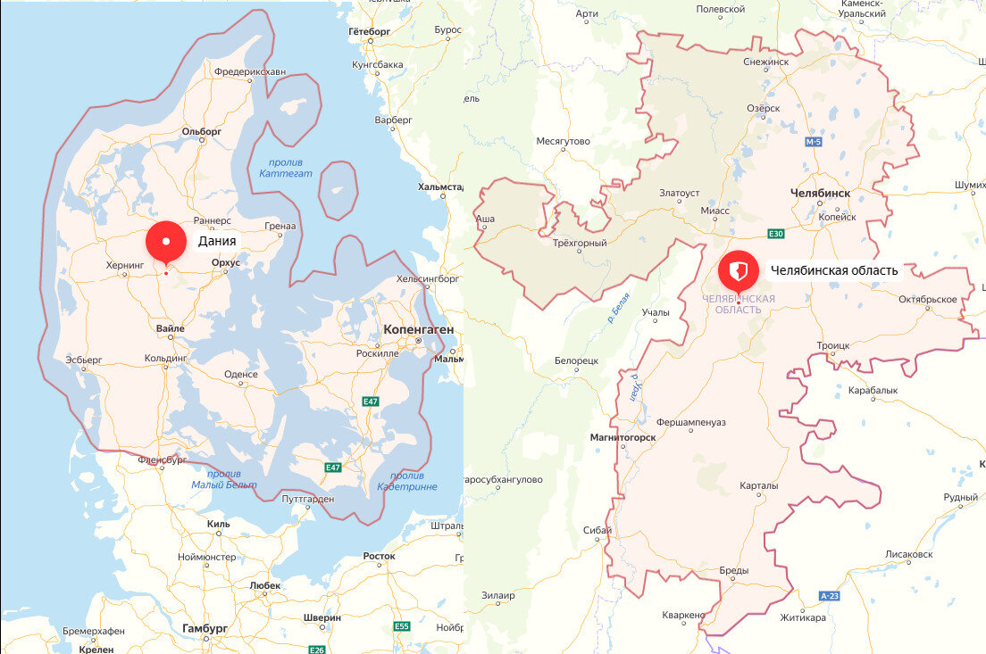 Что больше, Дания или Челябинская область? | Человек и мир | Дзен