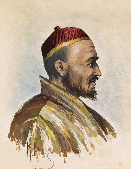 М.Жуковский, Портрет доктора П. А. Бадмаева, 1880 Государственный Эрмитаж (Санкт-Петербург)
