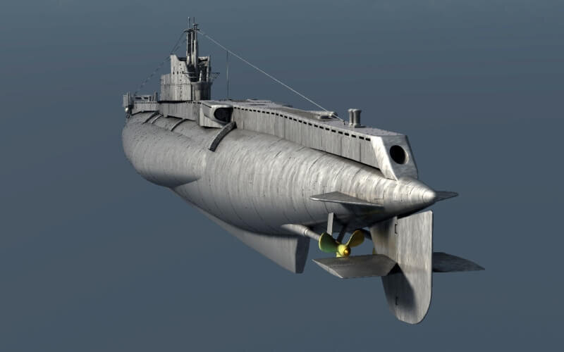 A que profundidad baja un submarino militar