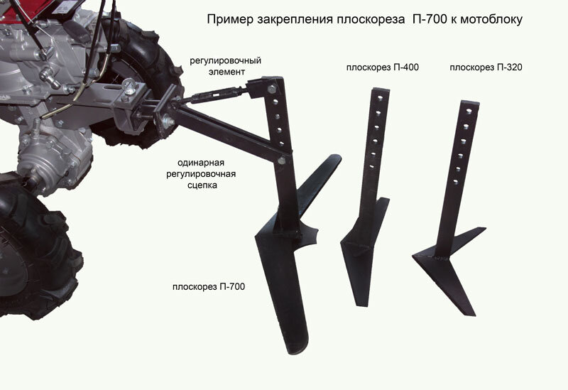 Различные виды. Чем мощнее мотоблок, тем шире может быть стрела