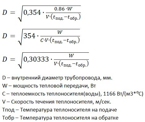 Я нашел способы, как можно не делая гидравлический расчет подбирать диаметры для радиаторной системы отопления Существует формула по расчету диаметра  Скорость выбирается по таблице ниже: Выбрать...-2