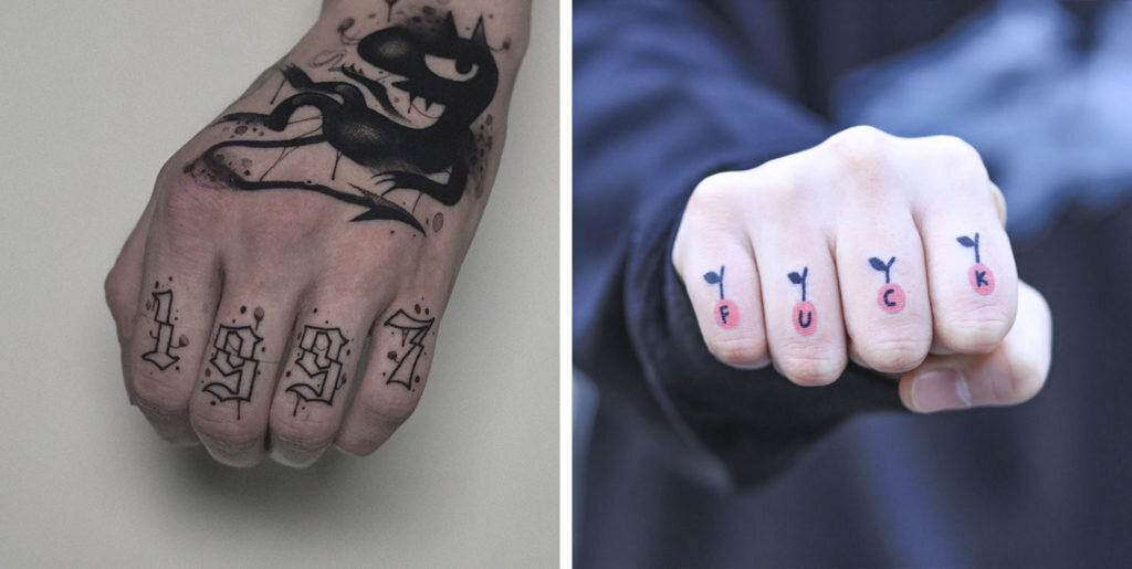 Татуировки на пальцах - особенности и их значение