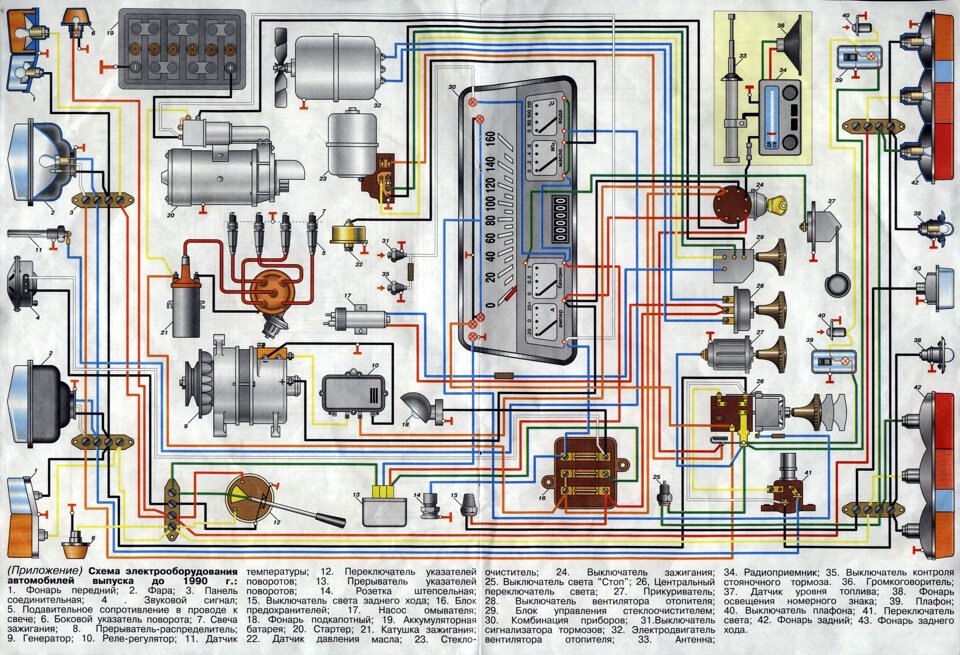 Схема проводки москвич 407