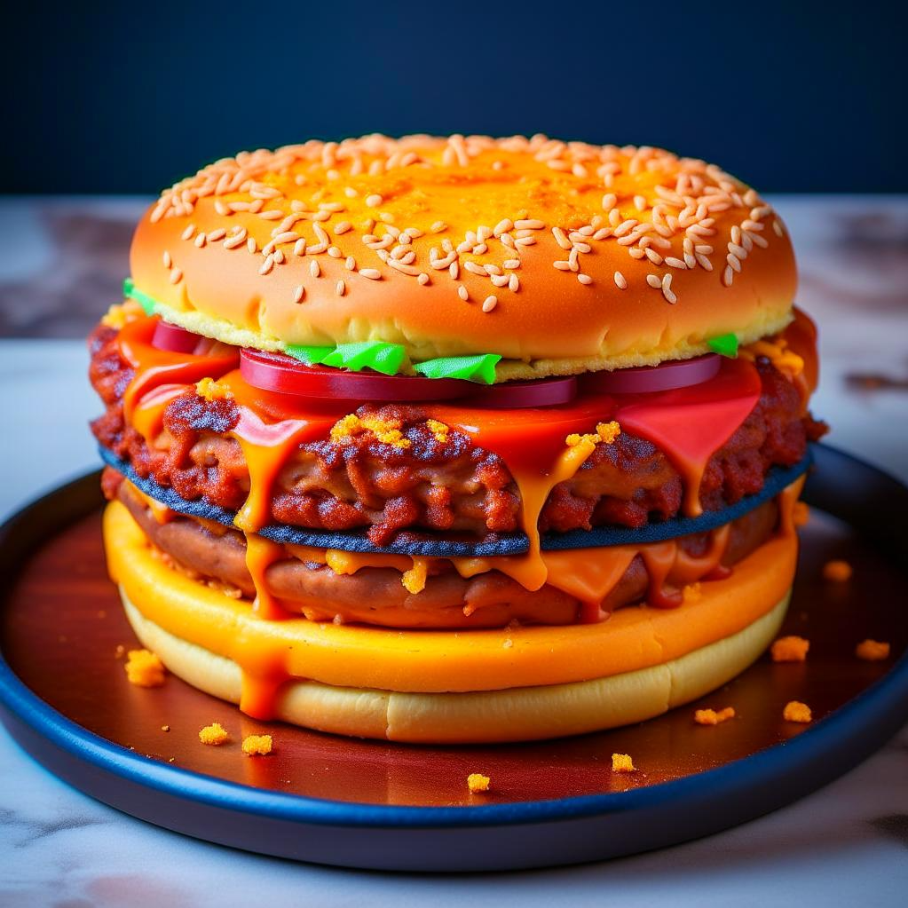 Идея оформления торта в виде бургера