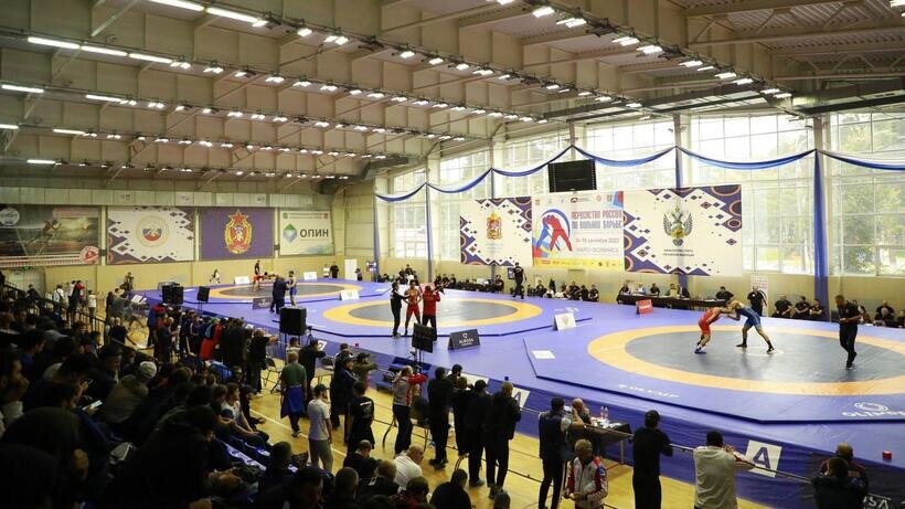    ​Подмосковные спортсмены на первенстве России по вольной борьбе среди юниоров до 24 лет в Наро-Фоминске ©Пресс-служба министерства физической культуры и спорта Московской области
