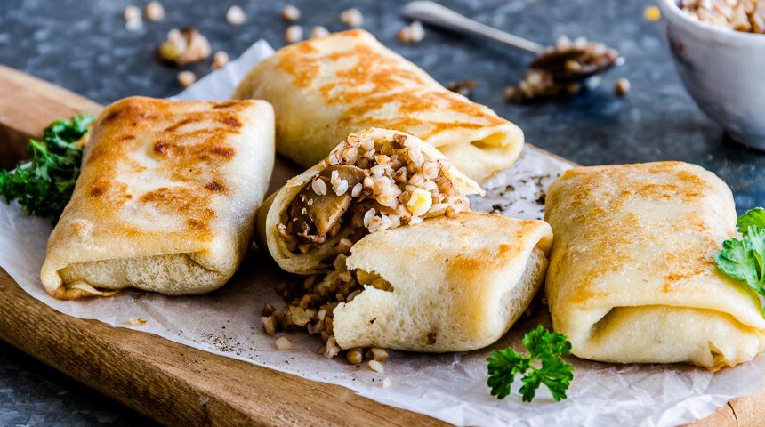 Постные блинчики с гречкой 