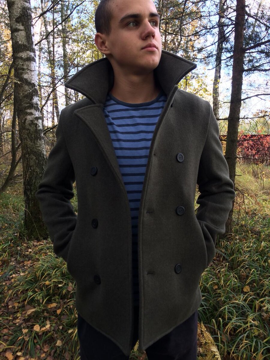 Бушлат из арт. драп 3616 оливкового цвета