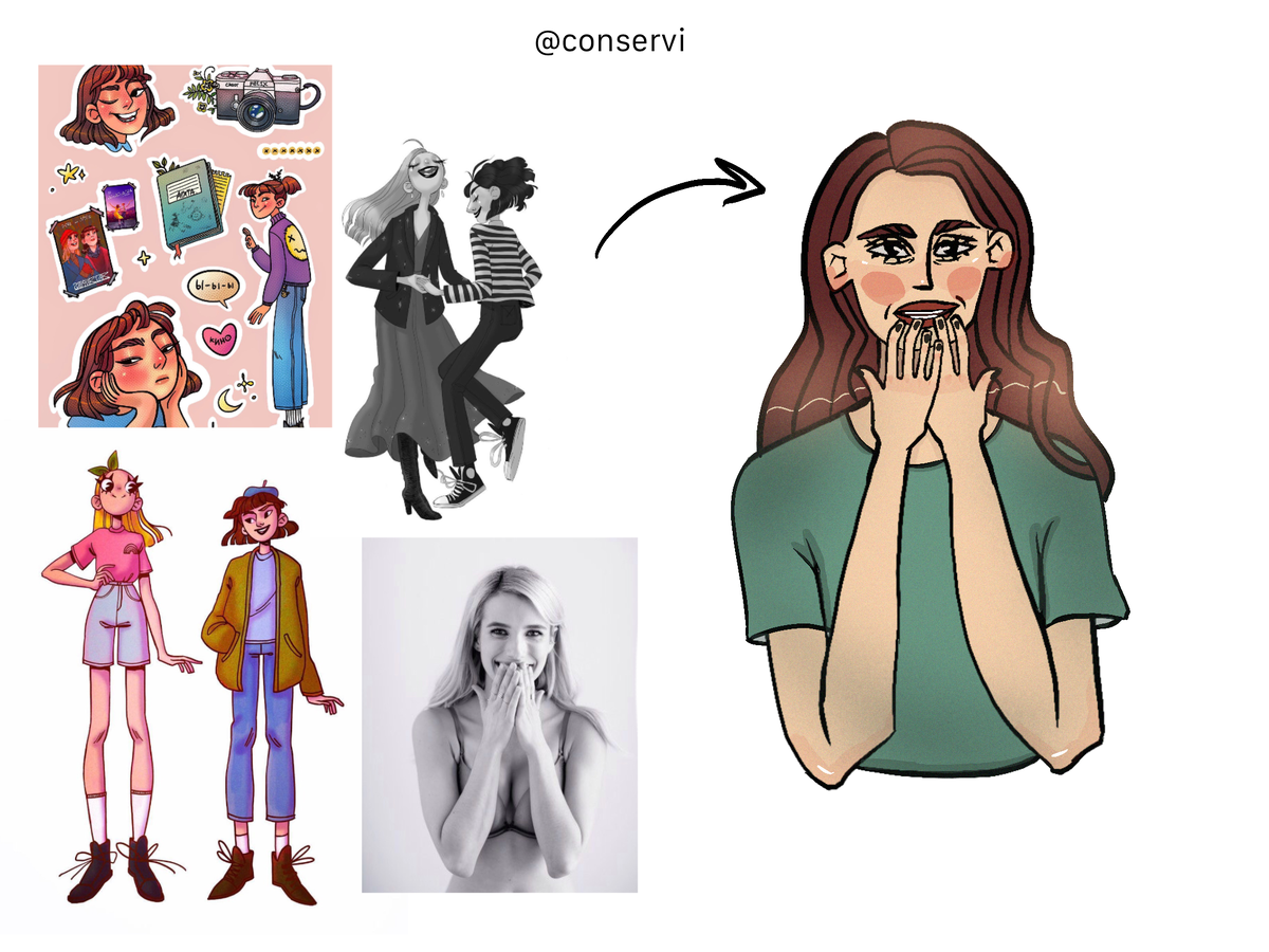 Коллаж. Как я рисовала в стиле Ани Консервы.