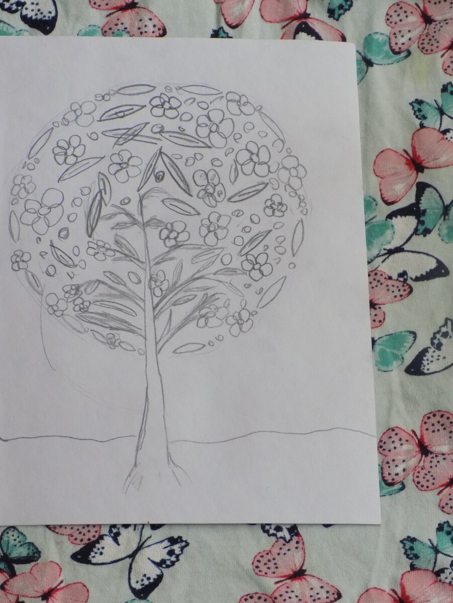 монохромное изображение, художественная школа, графика, задания, необычное дерево