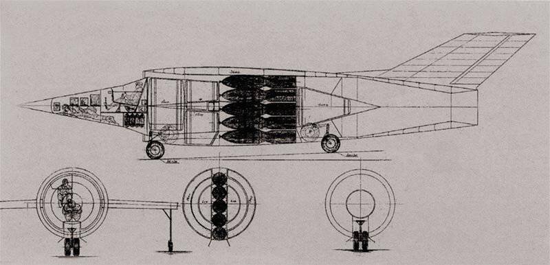 Эскиз Як-ПВРД с одним двигателем. Источник фото: https://topwar.ru/