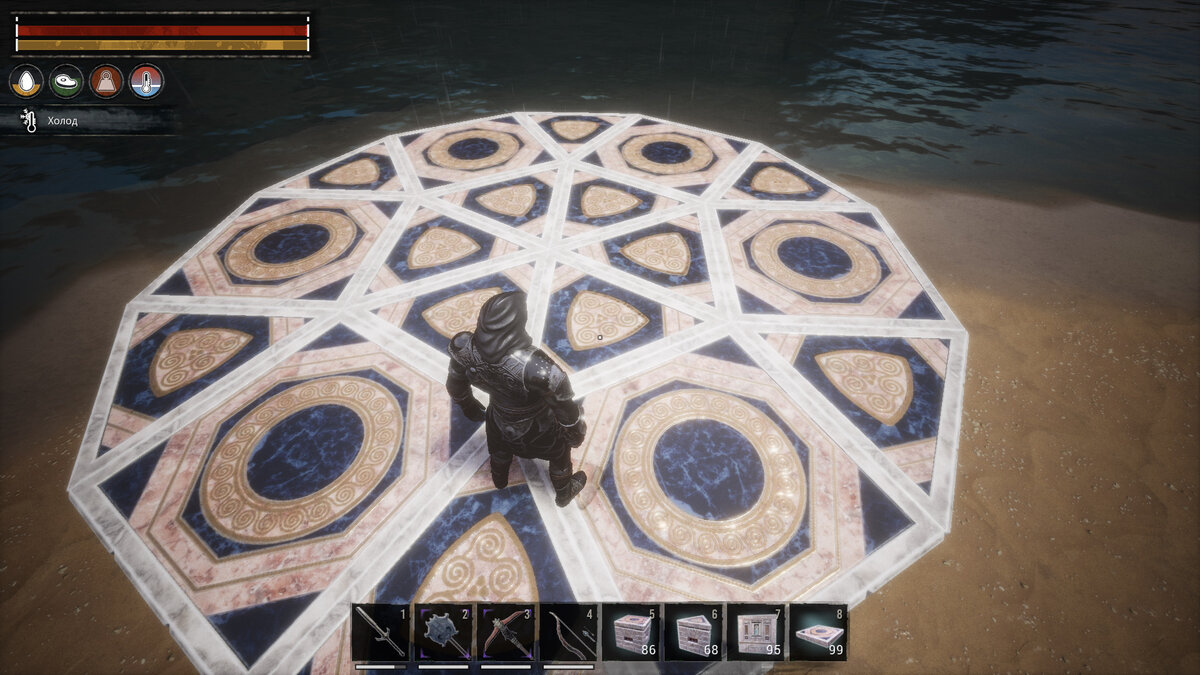 Округлое основание из квадратов и треугольников