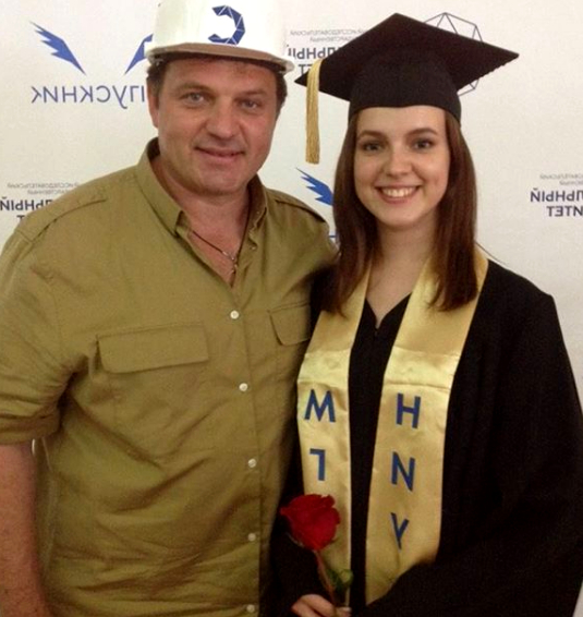 Андрей Биланов с дочкой Екатериной от первого брака