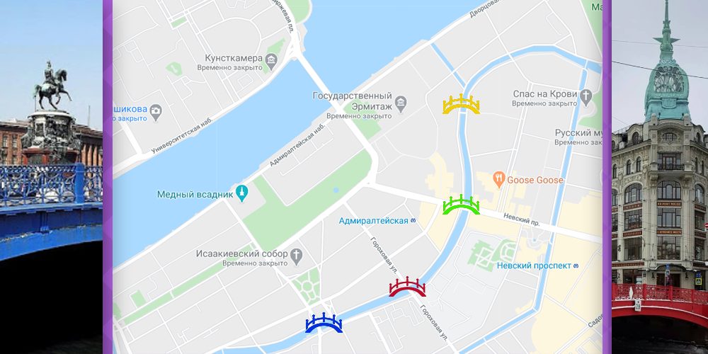 Карта мостов в санкт петербурге