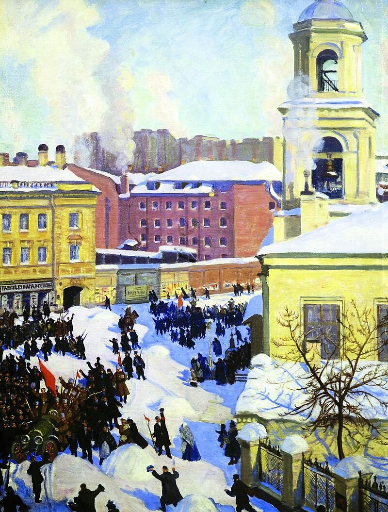 Б.М. Кустодиев. "27 февраля 1917 года". Государственная Третьяковская галерея.