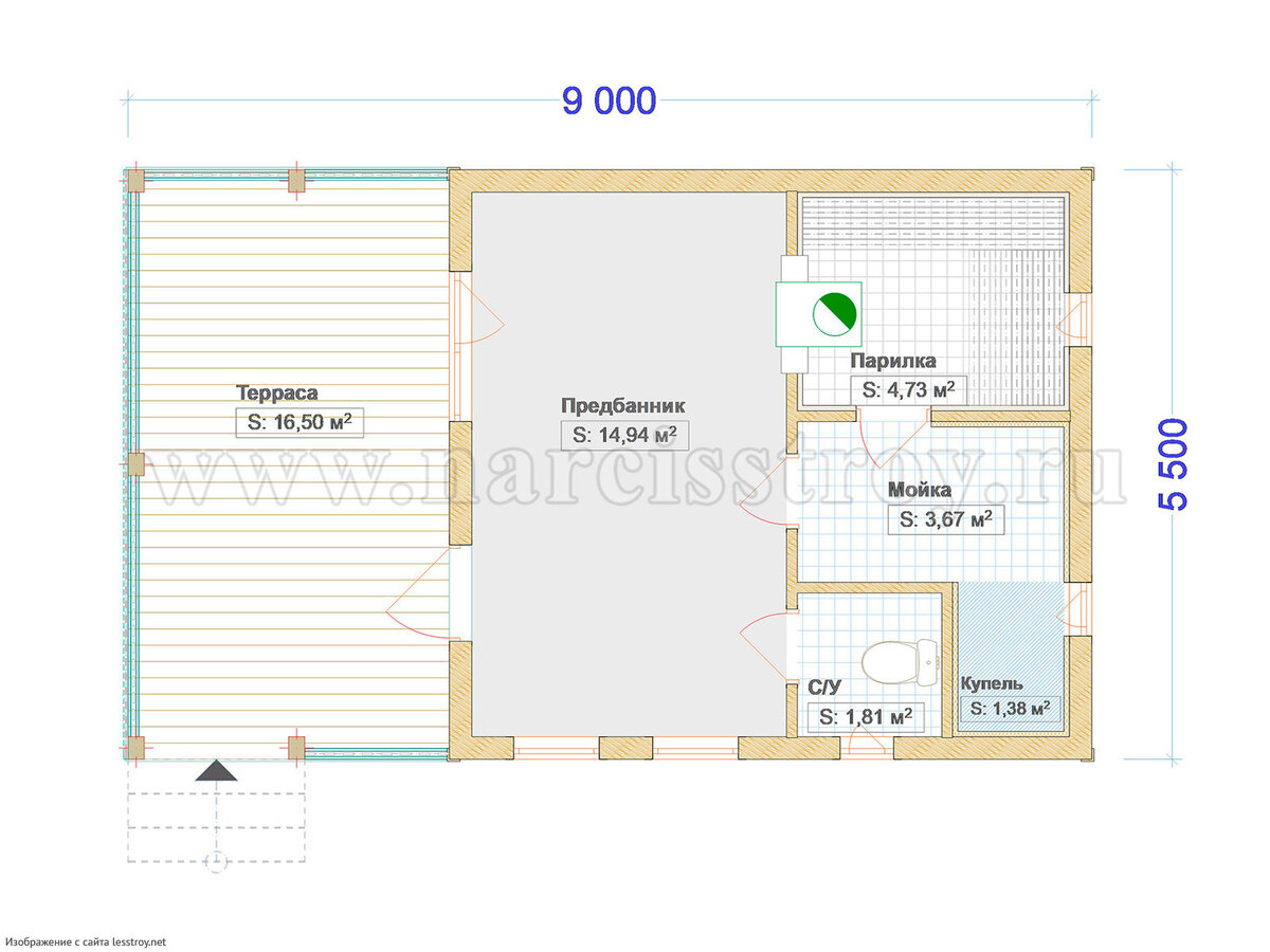 Баня из профилированного бруса "под ключ" за 1.4 млн руб