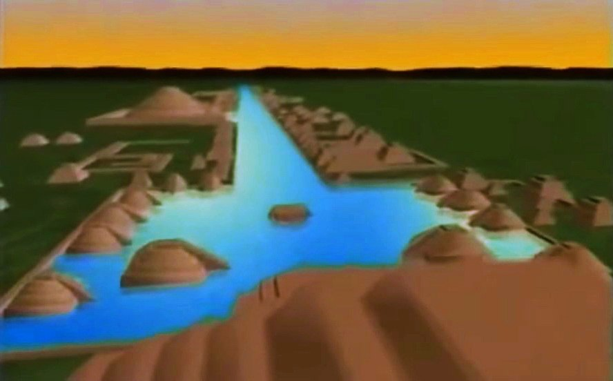 На фото: Теотиуакан, реконструкция водоемов, каскадами спускающихся от подножия пирамиды Луны к пространству перед Цитаделью.