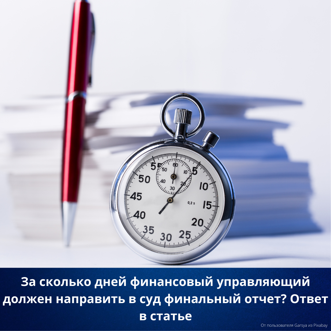 Сроки подачи финального отчета в суд законом не регламентированы. Однако, желательно направлять отчет за 7 дней до даты судебного заседания. Фото изготовлено в сервисе Canva