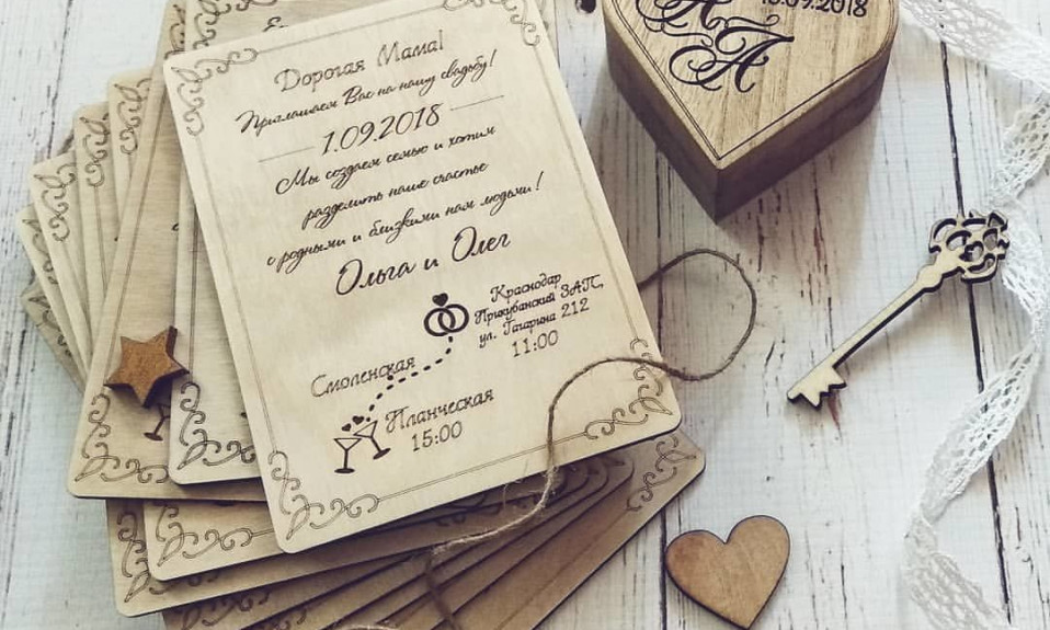 Печать приглашений на свадьбу и дни рождения на заказ, изготовление свадебной полиграфии в СПб