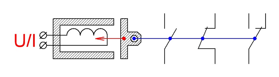 Рис. 1. Основа конструкции электромеханического реле.