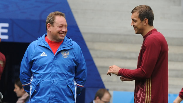    Леонид Слуцкий и Артем Дзюба.Александр Федоров