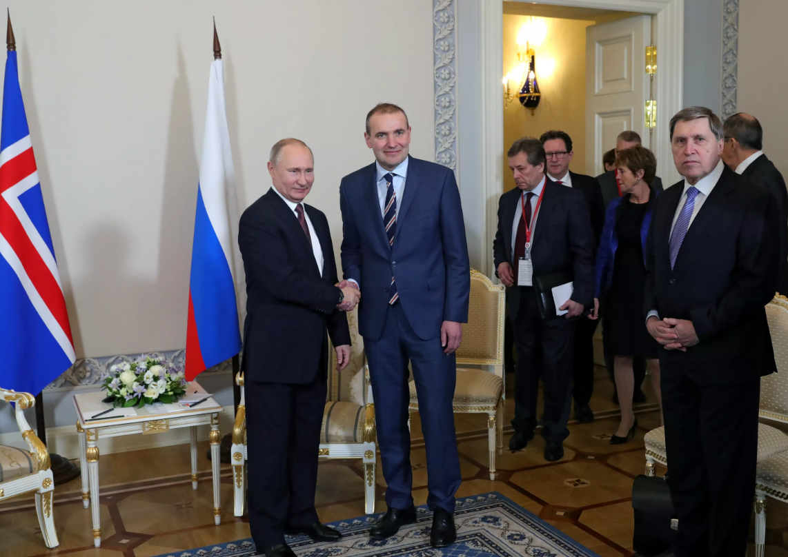 Путин и Президент Исландии Гвюдни Йоуханнессон 