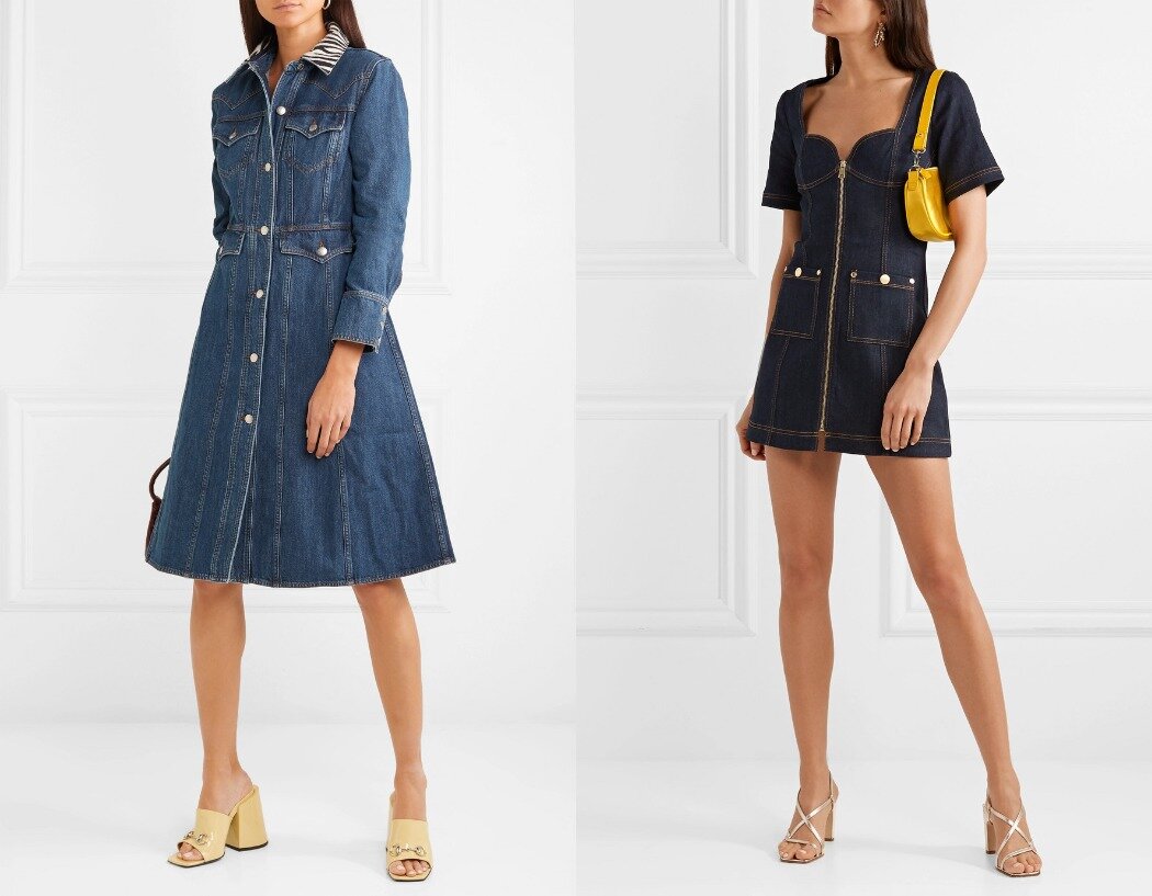 Джинсовые платья миди и мини длинны