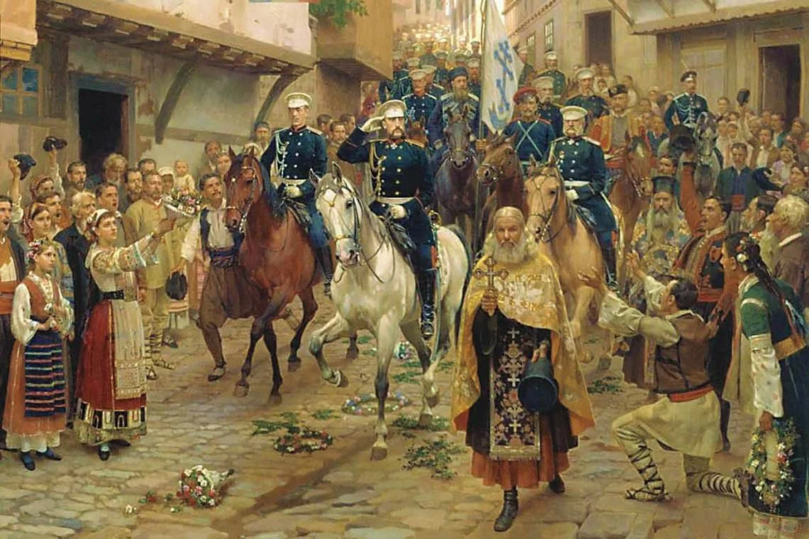 Въезд великого князя Николая Николаевича в Тырново 30 июня 1877 года Художник Николай Дмитриевич Дмитриев-Оренбургский